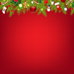 Xmas Border With Color Garland