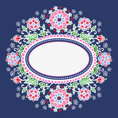 Decorative Drawing Vector Illustration with Frame Shape