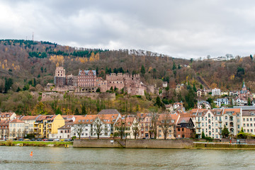 Obraz premium View of Heidelberg with the castle, Baden-Württemberg - Germany