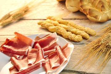 breadstick and ham