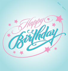 HAPPY BIRTHDAY hand lettering (vector)