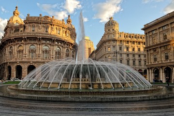 Genova,Piazza de Ferrari - obrazy, fototapety, plakaty