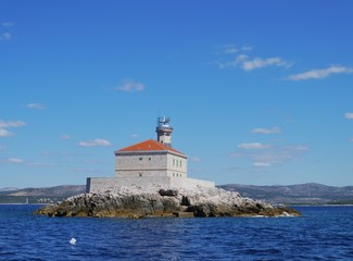 Fototapeta na wymiar Mulo Rock Lighthouse w Adriatyku w Chorwacji