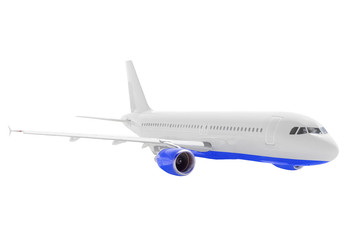 Modern airplane  on white.