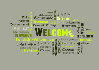 welcome wordcloud herzlich willkommen - 47612935