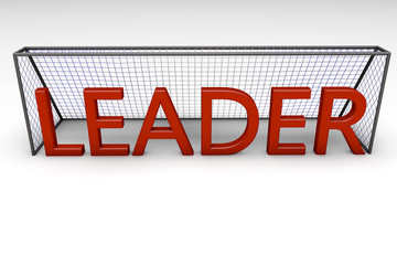 Palabra Leader y porteria de futbol