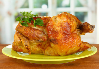 Roasted whole chicken