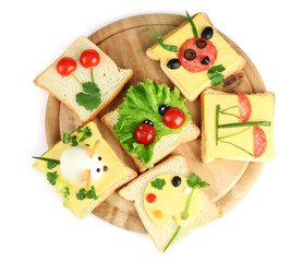 fun food for kids isolated on white
