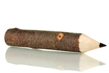 Colorful wooden pencil isolated on white