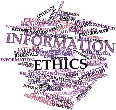 Word cloud for Information ethics