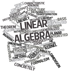 Word cloud for Linear algebra - obrazy, fototapety, plakaty