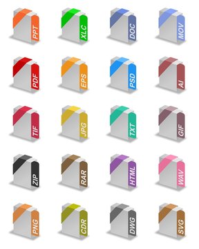 An illustration of different file formats