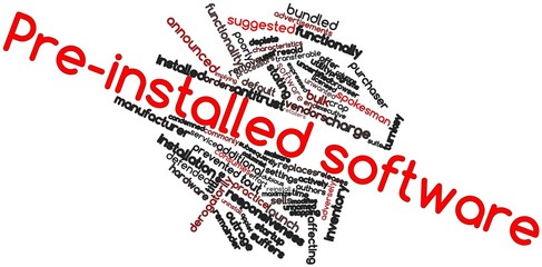 Word cloud for Pre-installed software