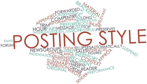 Word cloud for Posting style