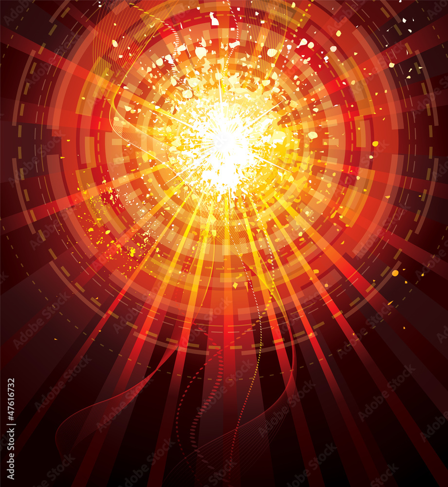 Aufkleber Abstract technology background of bursting forms.