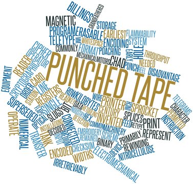 Word cloud for Punched tape