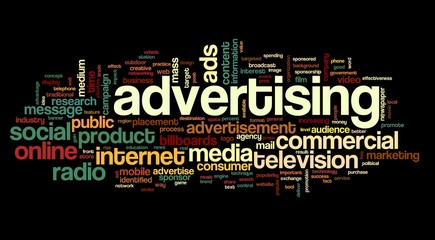 Advertising concept on tag cloud - 47616998