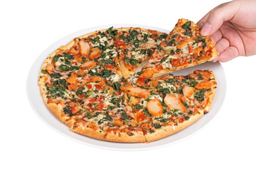 Thin crust pizza (clipping path included)
