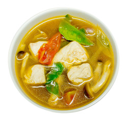 Sea bass and lemon grass soup with mushrooms