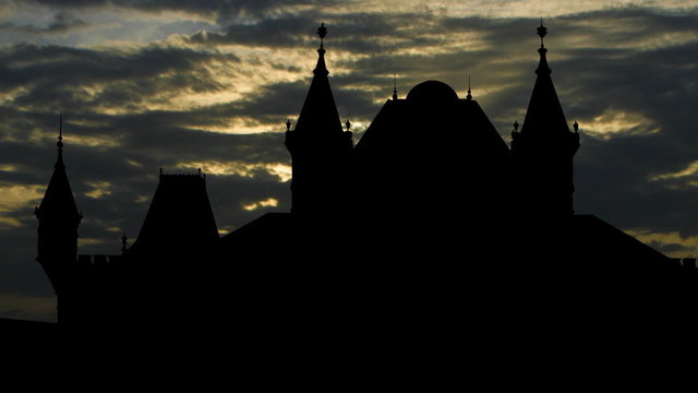 Nederland The Efteling theatre sunset