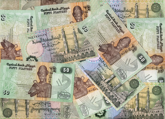 Background of Egyptian 50 piastres bills