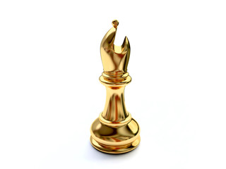 3D Golden Chess Bishop