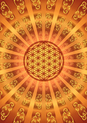 Blume des Lebens - Strahlen - Himmel