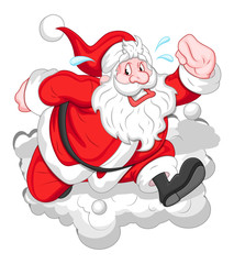 Cartoon Funny Santa - Christmas Vector Illustration