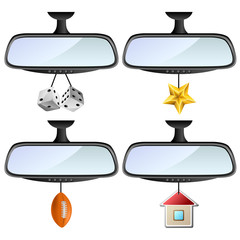 Car mirror set with different decorations