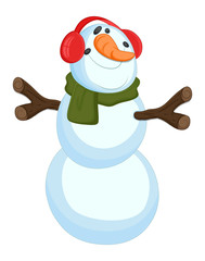 Funny Snowman - Christmas Vector Illustration