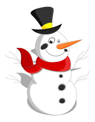 Cartoon Snowman - Christmas Vector Illustration
