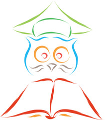 smart owl funny cartoon