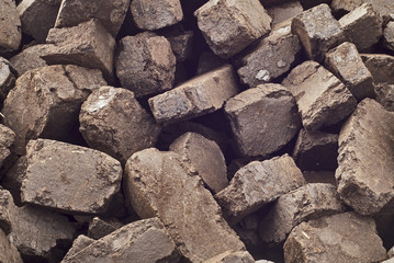 peat briquettes background