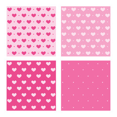 Set of pink patterns