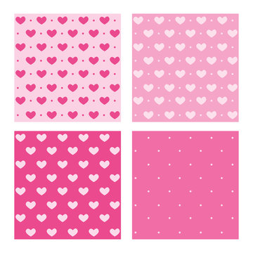 Set of pink patterns