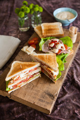 Freshly made clubsandwich