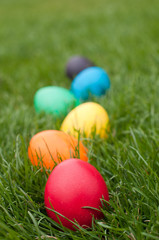 Easter eggs in a row