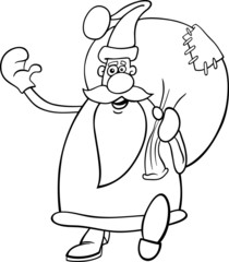santa claus cartoon for coloring book