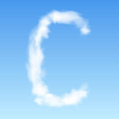 Fototapeta na wymiar Clouds in shape of the letter C