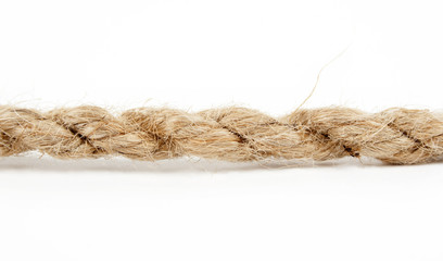 close up of rope part , on white background
