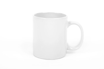 Cup white isolated on white background