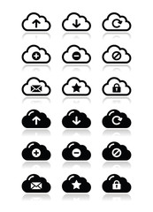 Cloud vector icons set for web