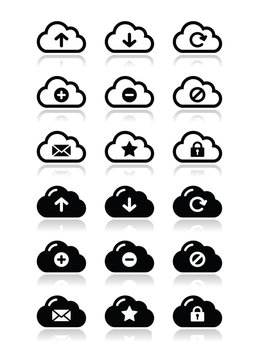 Cloud vector icons set for web