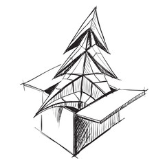 Christmas tree in a present box