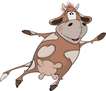 Cheerful cow. Cartoon