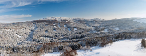 Fototapeta na wymiar Winter landscape, Lusatian Mountains