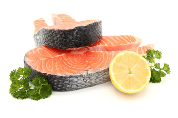 salmon isolated on white background