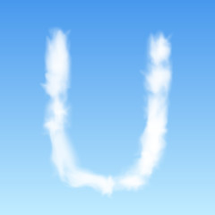 Fototapeta na wymiar Clouds in shape of the letter U. Vector illustration.
