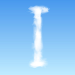 Fototapeta na wymiar Clouds in shape of the letter I. Vector illustration.