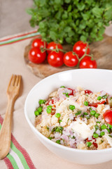 fresh couscous salad with vegetables